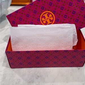 Tory Burch Vibrant Pink and Orange Patterned Box
